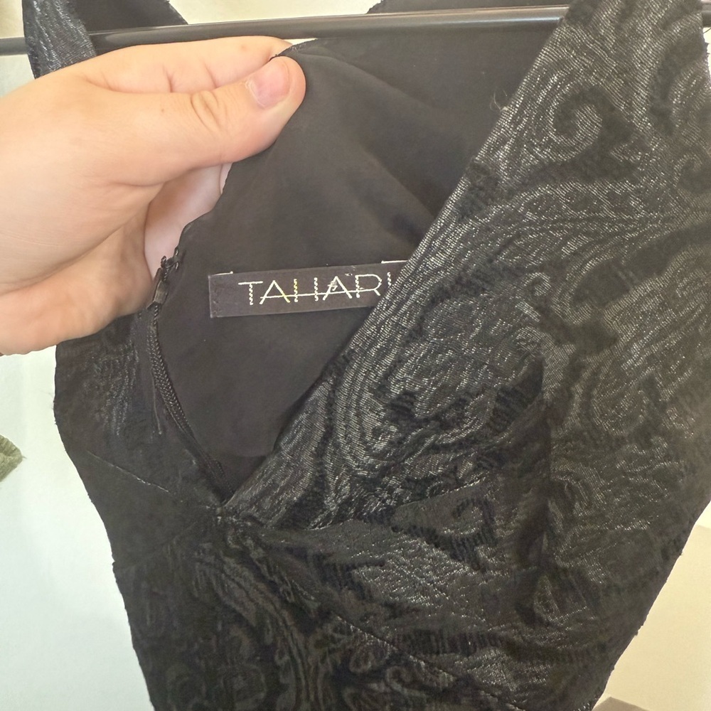 Tahari Black Asymmetrical Elegant Dress - Picture 3 of 5